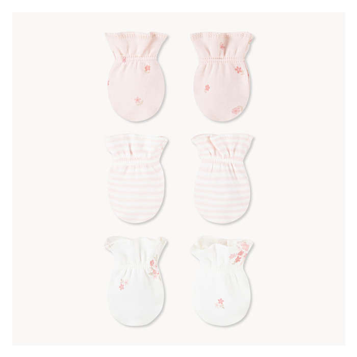 Baby Girls' Huggies 3 Pack Mittens